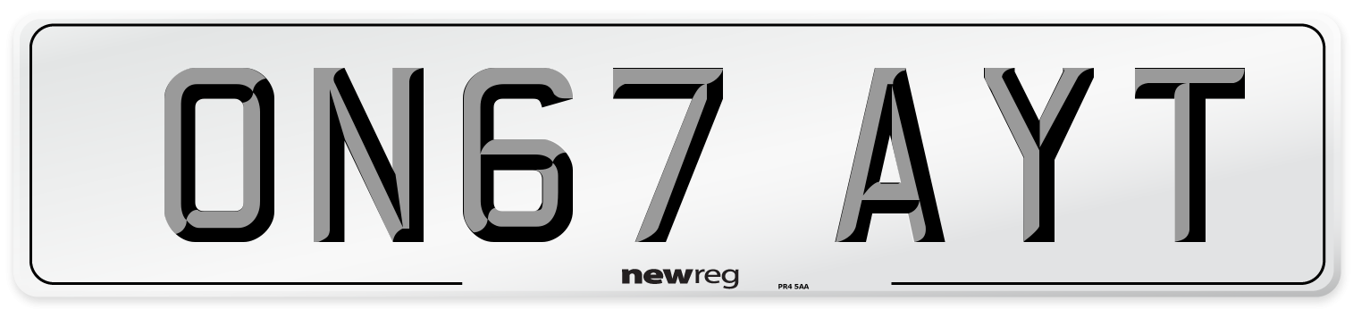 ON67 AYT Number Plate from New Reg